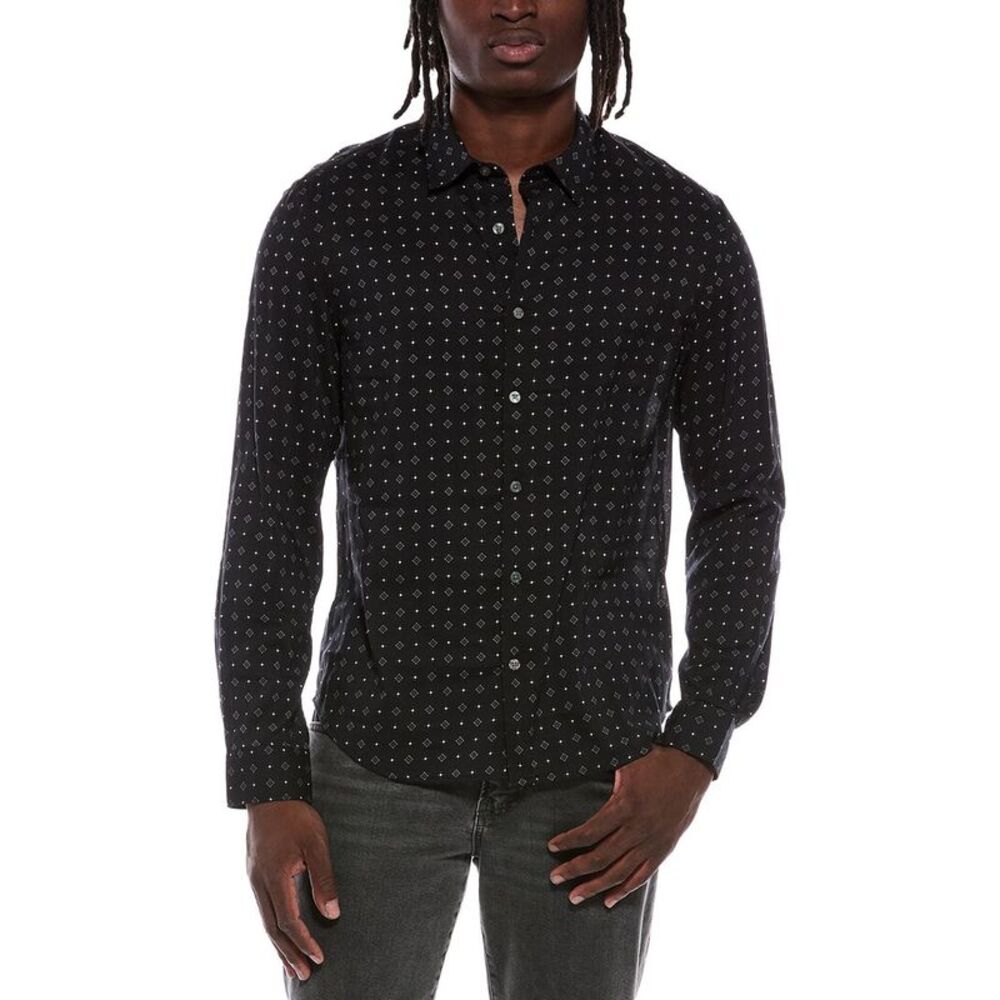 John Varvatos Mens Luca Shirt, Black
